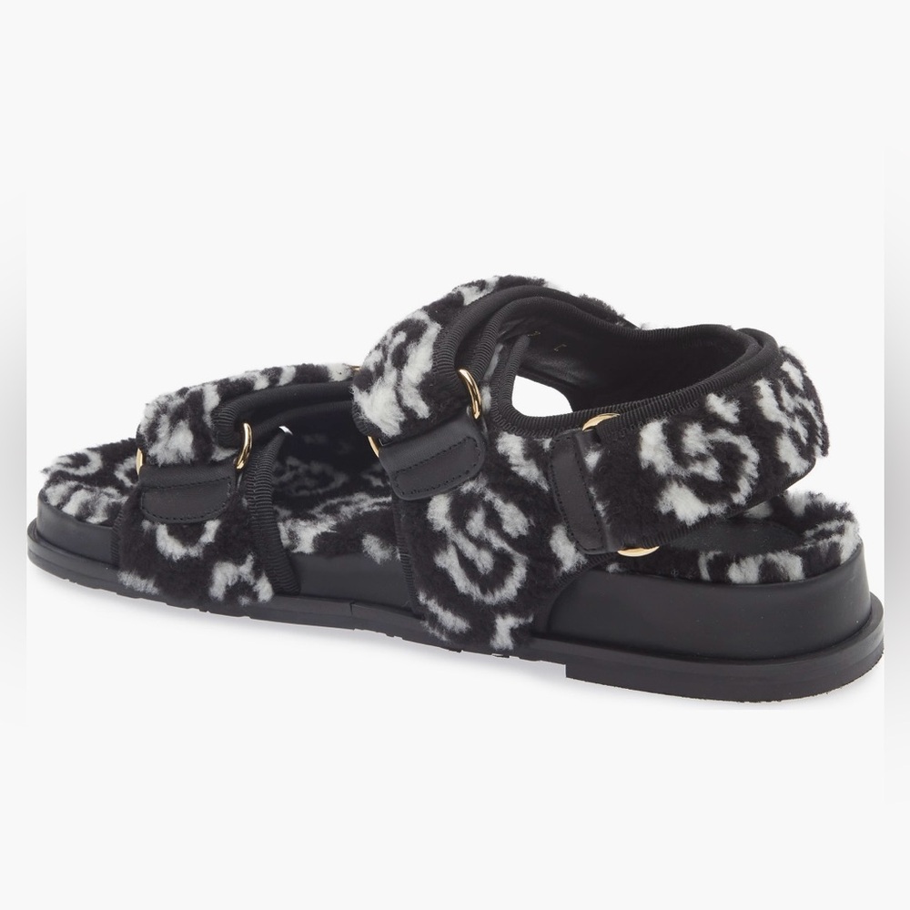 NIB  SALVATORE FERRAGAMO Keita J Gal Genuine Shearling Sandal - Picture 3 of 11